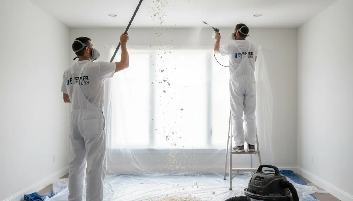 Professional popcorn ceiling removal in Cleveland, OH by expert house painters