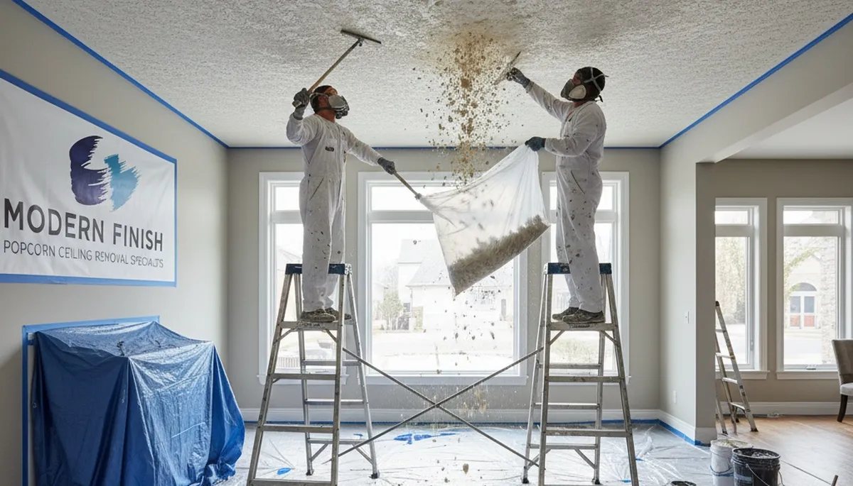Professional popcorn ceiling removal in Cleveland, OH by expert house painters