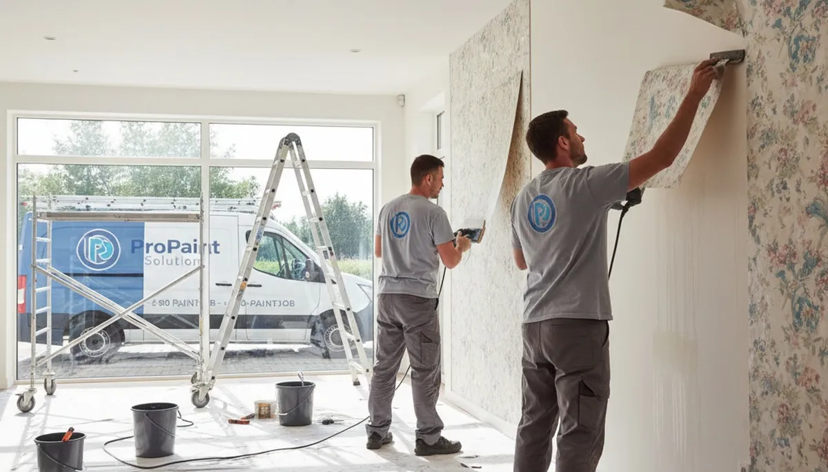 Professional wallpaper removal service for older homes in Cleveland, OH by expert house painters