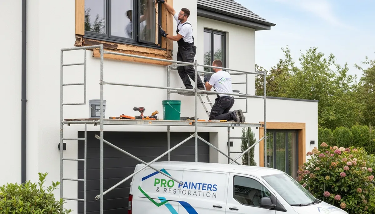 Professional wood rot repair on home exterior by expert painters in Cleveland, OH